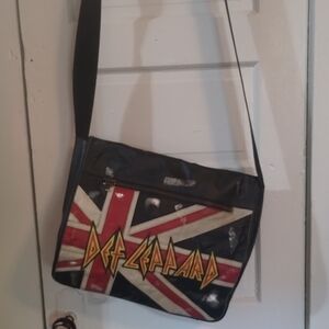 1983 Def Leppard Black and Red Crossbody Bag